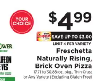 ShopRite Naturally rising, brick oven pizza offer