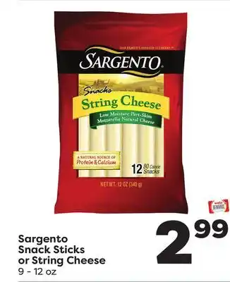 Weis Markets Sargento snack sticks or string cheese offer