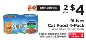 ShopRite 9lives cat food 4-pack offer