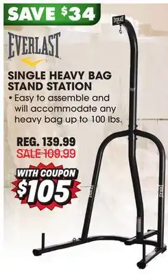 Big 5 Everlast single heavy bag stand station offer
