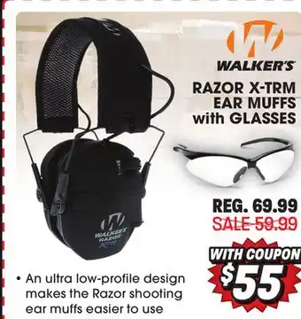 Big 5 Walkers game ear razor x-trm ear muffs with glasses offer