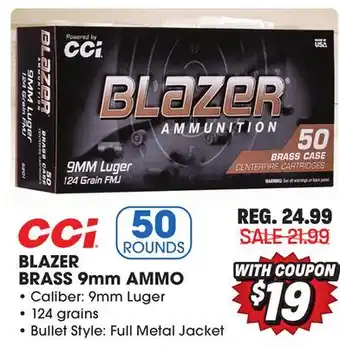 Big 5 Cci blazer brass 9mm ammo offer