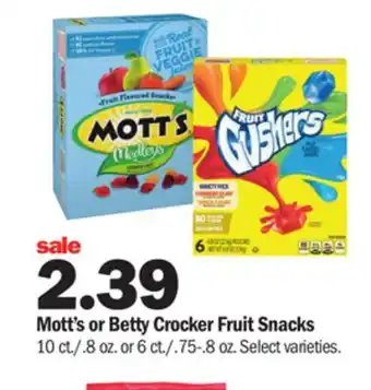 Meijer Mott's or betty crocker fruit snacks offer