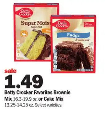 Meijer Betty crocker favorites brownie mix 16.3-19.9 oz. or cake mix 13.25-14.25 oz offer