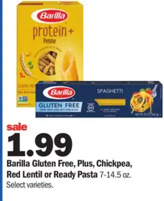 Meijer Barilla gluten free, plus, chickpea, red lentil or ready pasta offer