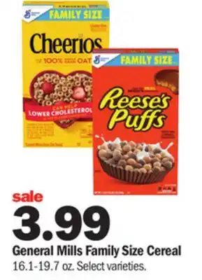 Meijer General mills family size cereal offer