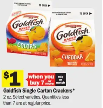 Meijer Goldfish single carton crackers offer