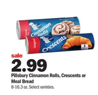 Meijer Pillsbury cinnamon rolls, crescents or meal bread offer