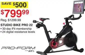Dunham's Sports Pro-form studio bike pro 22 offer