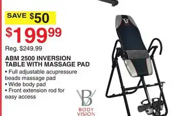 Dunham's Sports Body vision abm 2500 inversion table with massage pad offer