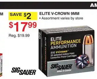 Dunham's Sports Sig sauer elite v-crown 9mm offer