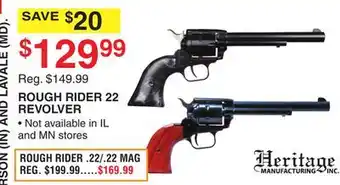 Dunham's Sports Heritage rough rider 22 revolver offer