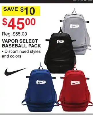 Dunham's Sports Nike vapor select baseball pack offer