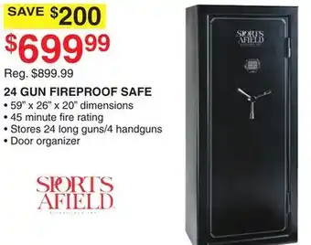 Dunham's Sports Sports afield 24 gun fireproof safe offer