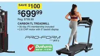 Dunham's Sports Pro form carbon tl treadmill offer
