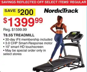 Dunham's Sports Nordictrack t8.5s treadmill offer