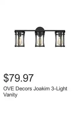 Costco Ove decors joakim 3-light vanity offer