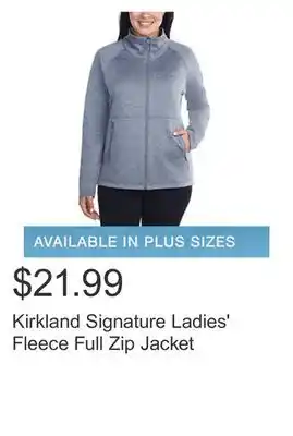 Costco Kirkland signature ladies' fleece full zip jacket offer