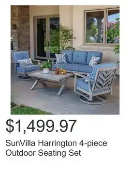 Costco Sunvilla harrington 4-piece outdoor seating set offer