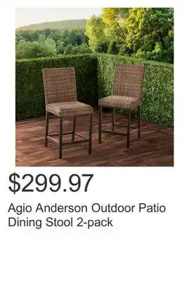 Costco Agio anderson outdoor patio dining stool 2-pack offer