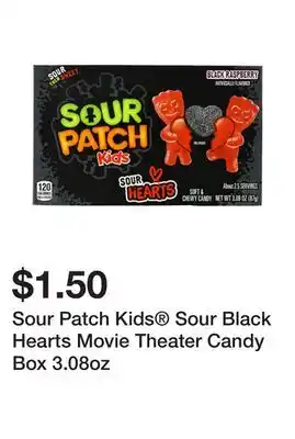 Five Below Sour patch kids sour black hearts movie theater candy box 3.08oz offer