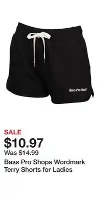 Cabela's Bass pro shops wordmark terry shorts for ladies offer