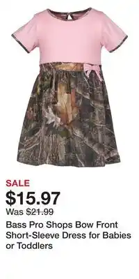 Cabela's Bass pro shops bow front short-sleeve dress for babies or toddlers offer