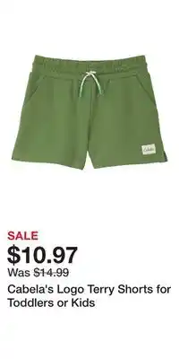 Cabela's Cabela's logo terry shorts for toddlers or kids offer