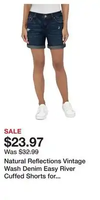 Cabela's Natural reflections vintage wash denim easy river cuffed shorts for ladies offer