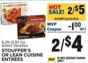 Food Lion STOUFFER'S OR LEAN CUISINE ENTREES offer