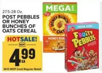Food Lion POST PEBBLES OR HONEY BUNCHES OF OATS CEREAL offer