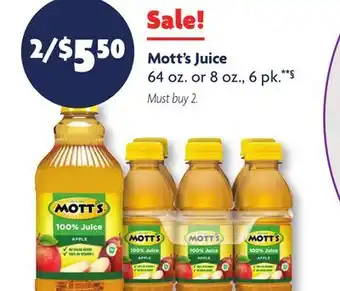 Family Dollar Mott's juice offer