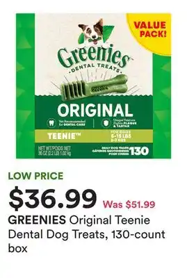 Petco Original teenie dental dog treats, 130-count box offer