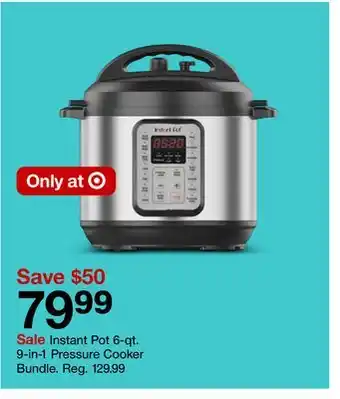 Target Instant pot 6-qt. 9-in-1 pressure cooker bundle offer