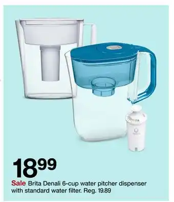 Target Brita denali 6-cup water pitcher dispenser with standard water filter offer