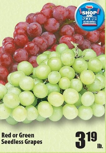 Times Supermarkets Red Or Green Seedless Grapes offer