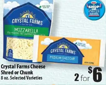 Times Supermarkets Crystal Farms Cheese Shred Or Chunk offer