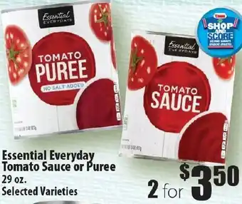 Times Supermarkets Essential Everyday Tomato Sauce Or Puree 29 oz offer