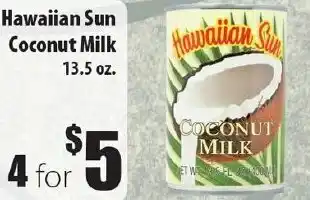 Times Supermarkets Hawaiian Sun Coconut Milk 13.5 oz offer