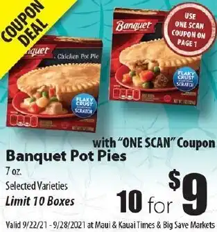Times Supermarkets Banquet Pot Pies offer
