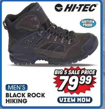 Big 5 Hi-tec black rock men's waterproof hiking boots offer