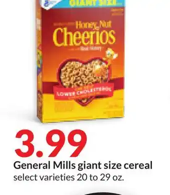 Hy-Vee General mills giant size cereal offer