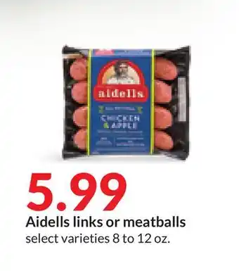 Hy-Vee Aidells links or meatballs offer