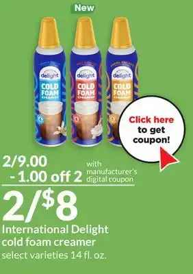 Hy-Vee International delight cold foam creamer offer