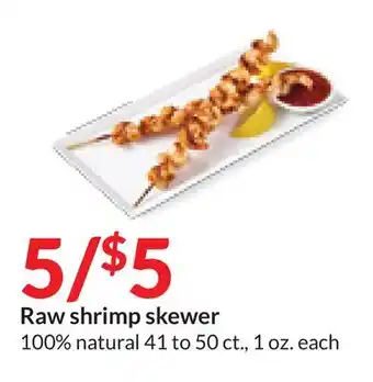 Hy-Vee Raw shrimp skewer offer