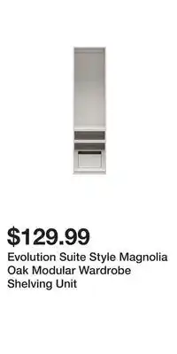 Big Lots Evolution suite style magnolia oak modular wardrobe shelving unit offer