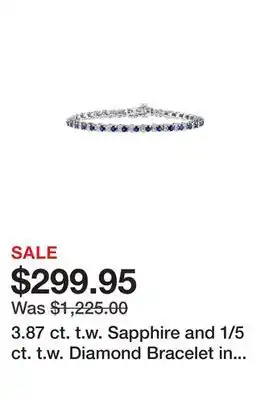 Belk 3.87 ct. t.w. sapphire and 1/5 ct. t.w. diamond bracelet in sterling silver offer
