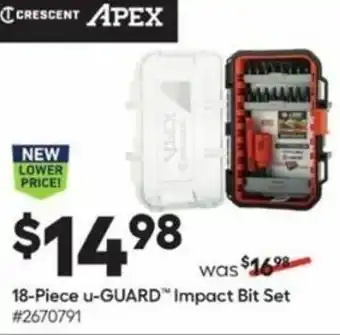 Lowe's 18-Piece U-Guard Impact Bit Set offer