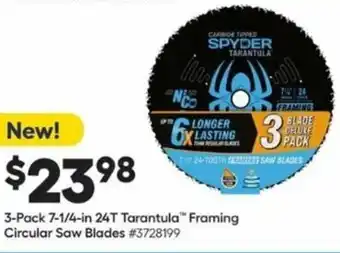 Lowe's 3-Pack 7-1/4-In 24T Tarantula Framing Circular Saw Blades offer