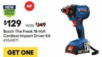 Lowe's Bosch The Freak 18-Volt Cordless Impact Driver Kit offer